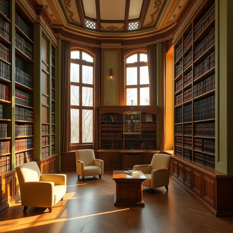 Interior de birou istoric din Iași, în tonuri de verde pădure și crem